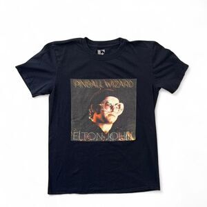 Black Vintage Elton John Pinball Wizard Graphic Band Tee Women’s Medium